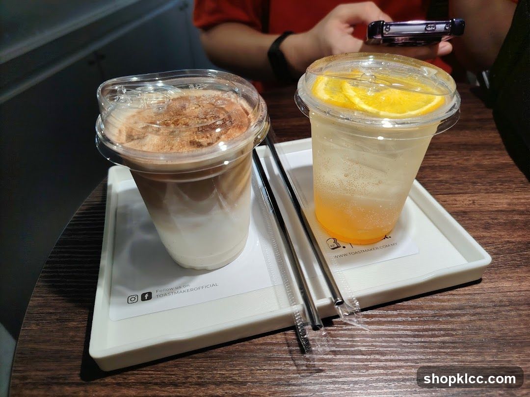Two drinks on a tray