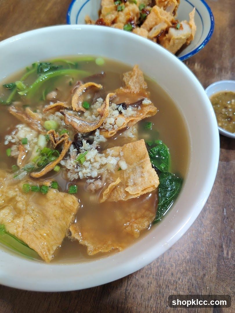 Noodle Soup with Fried Wontons