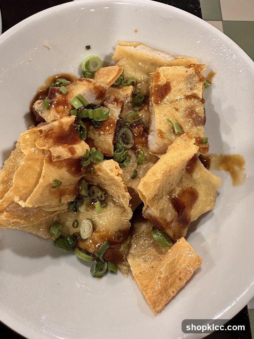 Fried Tofu Skin with Sauce and Scallions
