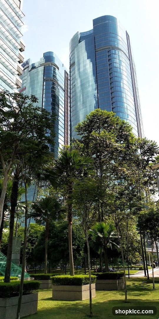 Modern Skyscrapers and Greenery