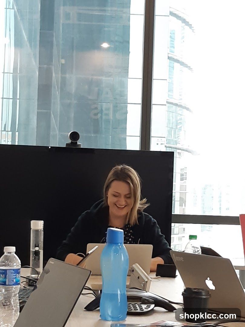 Woman working at a desk