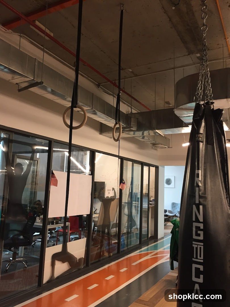 Gym Interior with Workout Equipment