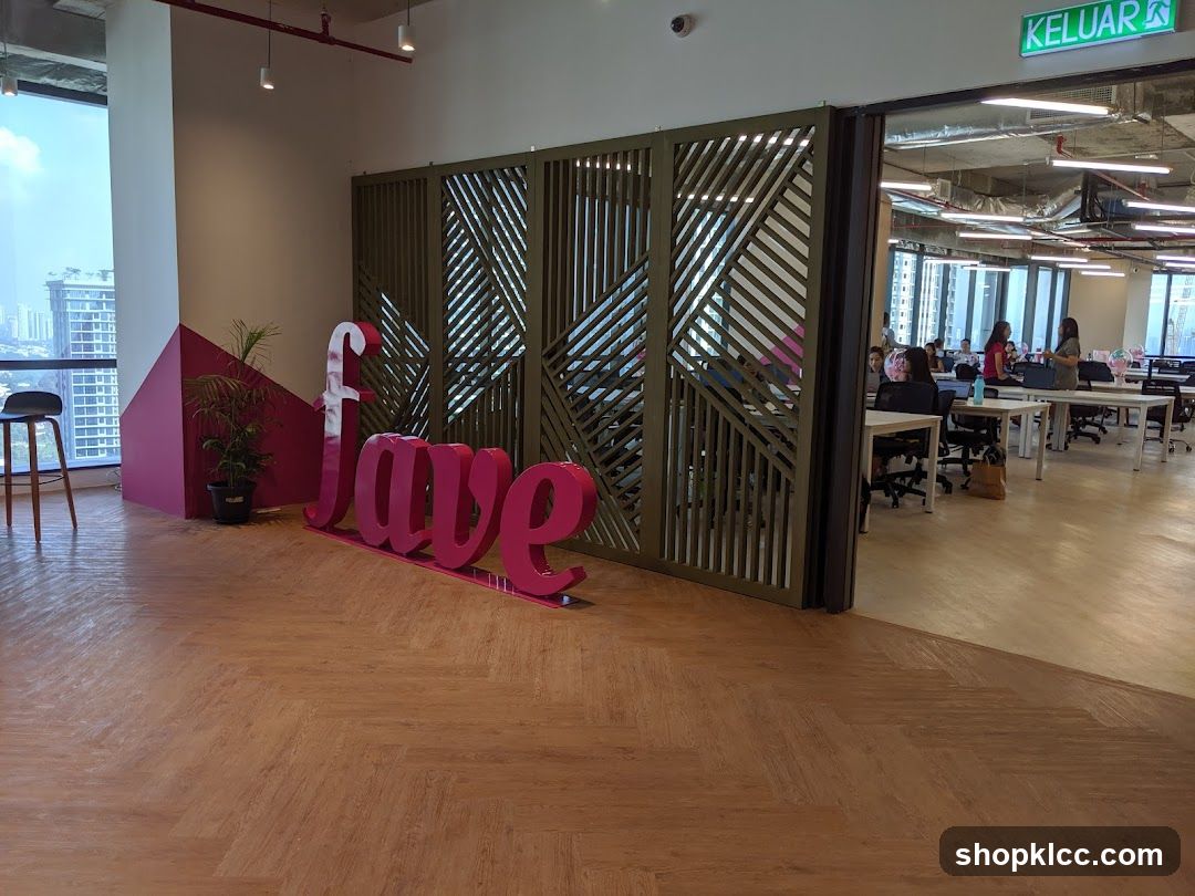 Office Interior with "fave" Signage