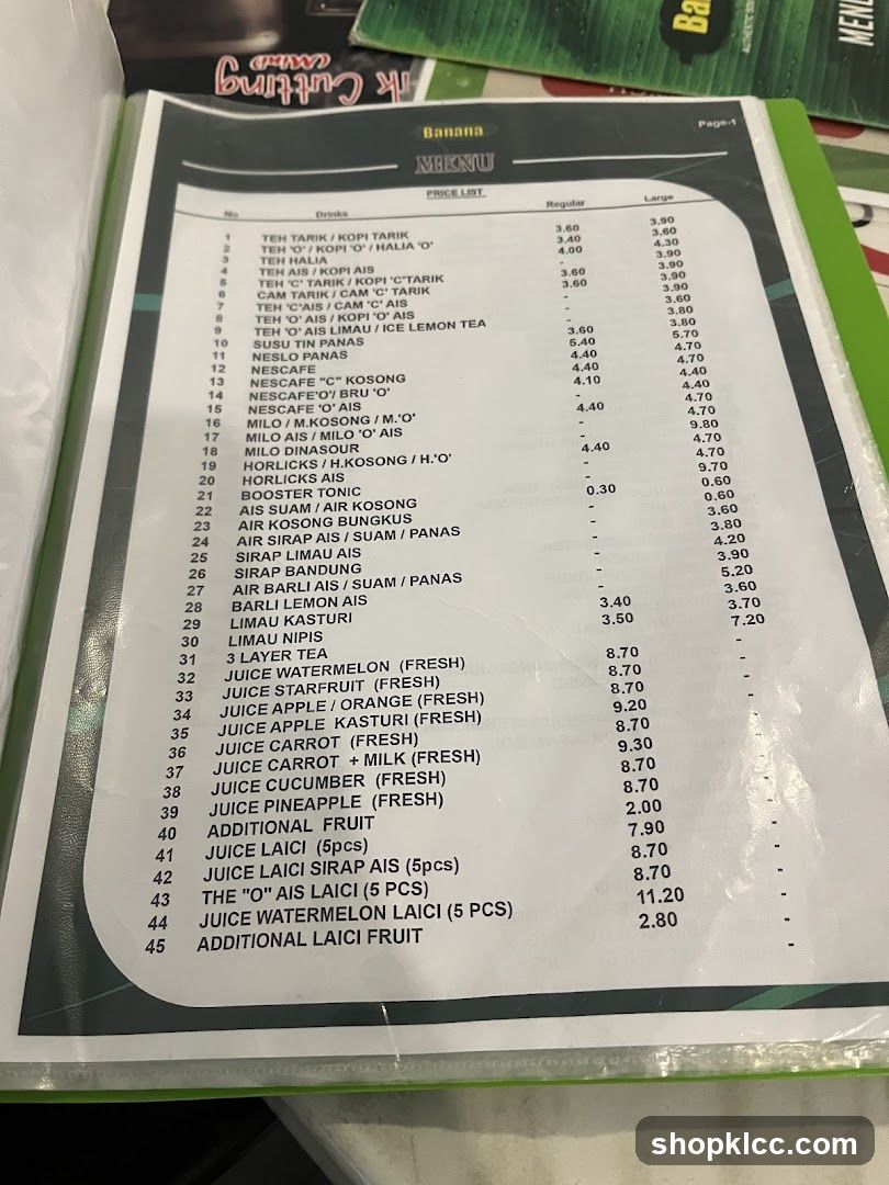 Banana MENU