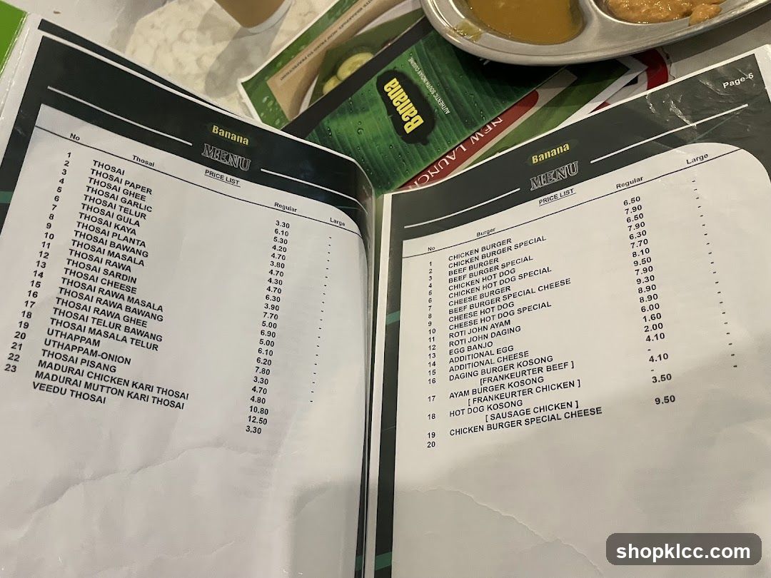 Banana MENU
