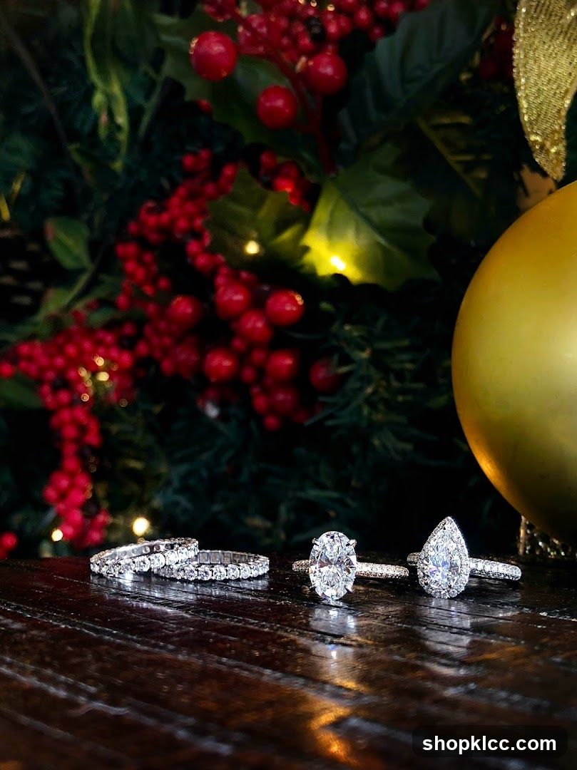 Diamond Rings with Christmas Decorations