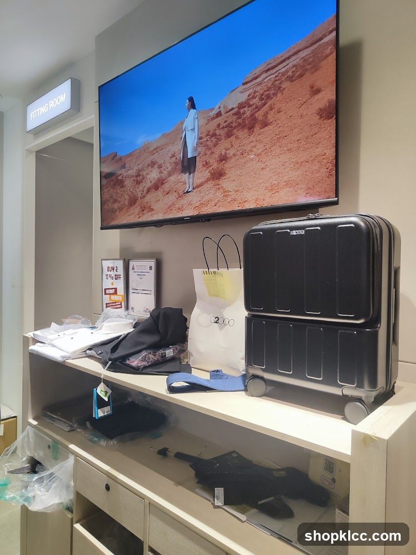 Retail Display with Luggage and Clothing