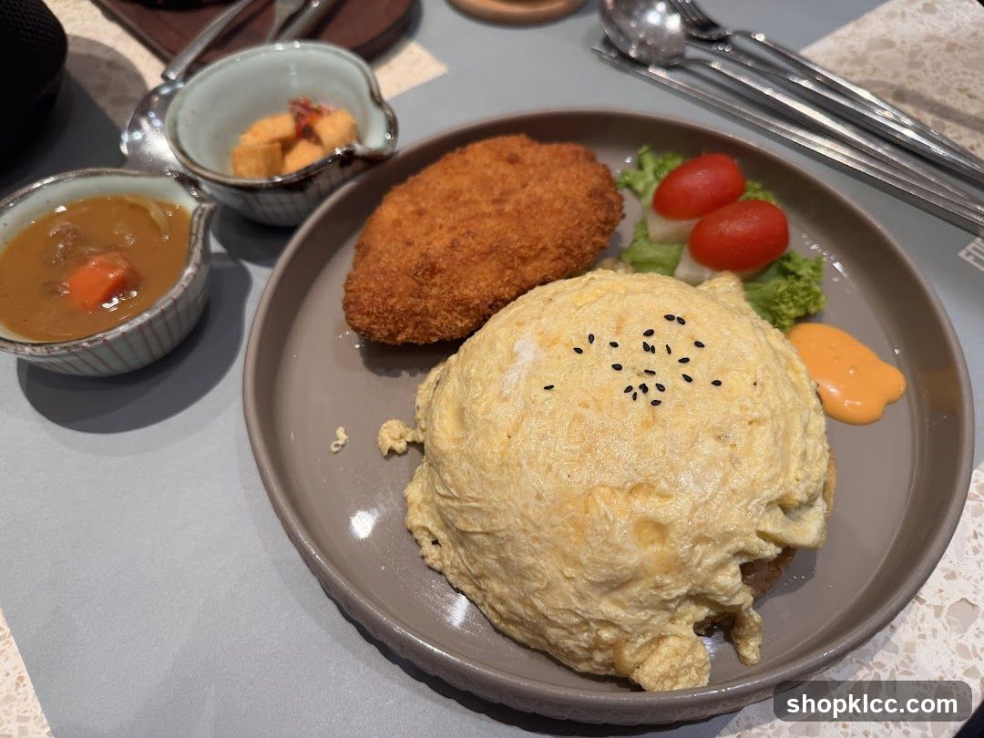 Omelette Rice with Fried Cutlet