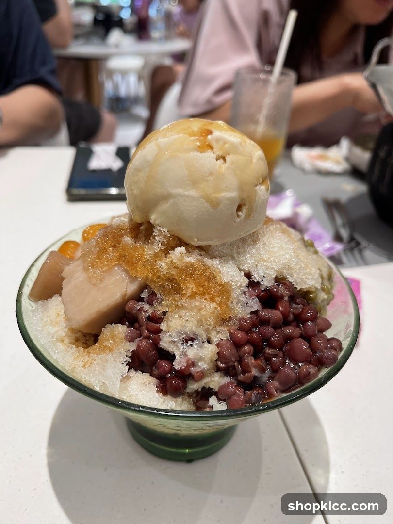 Shaved Ice Dessert with Ice Cream