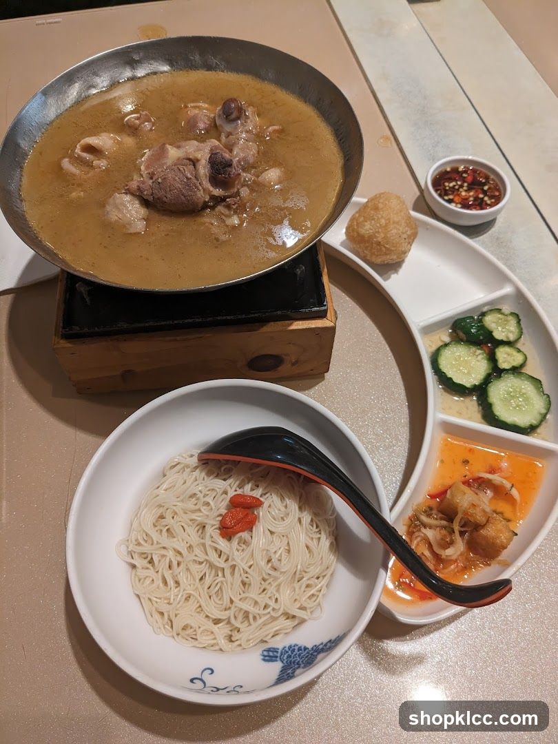 Pork Rib Soup with Noodles and Sides