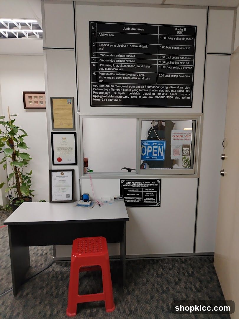 Office Counter with Price List