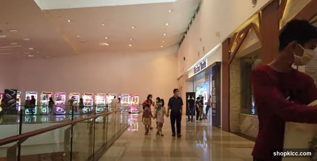 Mall interior with arcade games and shops