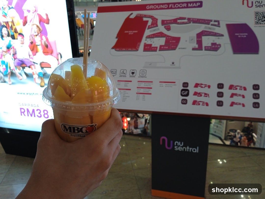 Fruit cup and mall map
