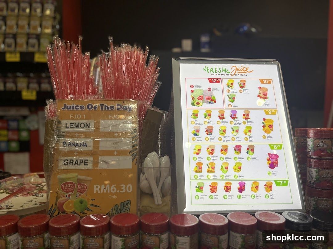 Fresh Juice Menu and Juices