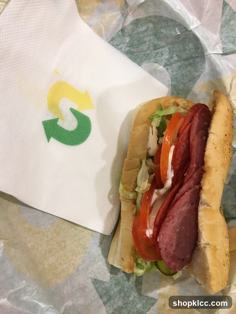 Subway Sandwich and Napkin