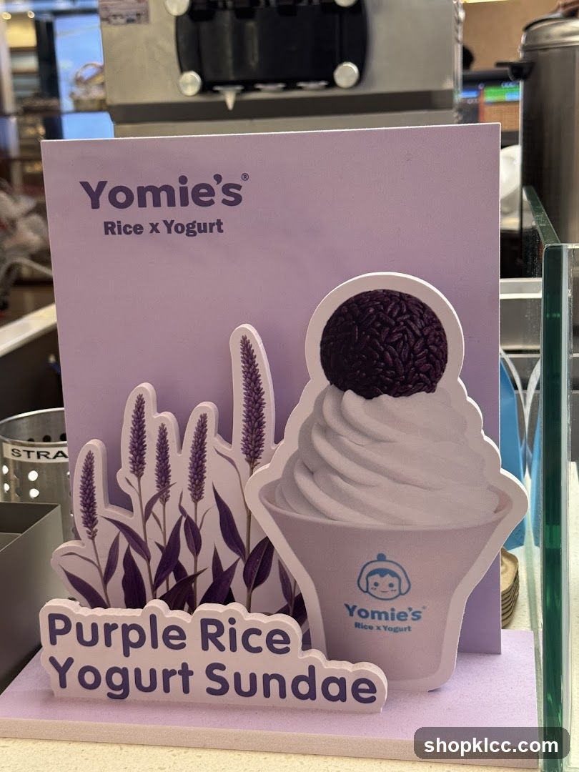 Yomie's Purple Rice Yogurt Sundae Display