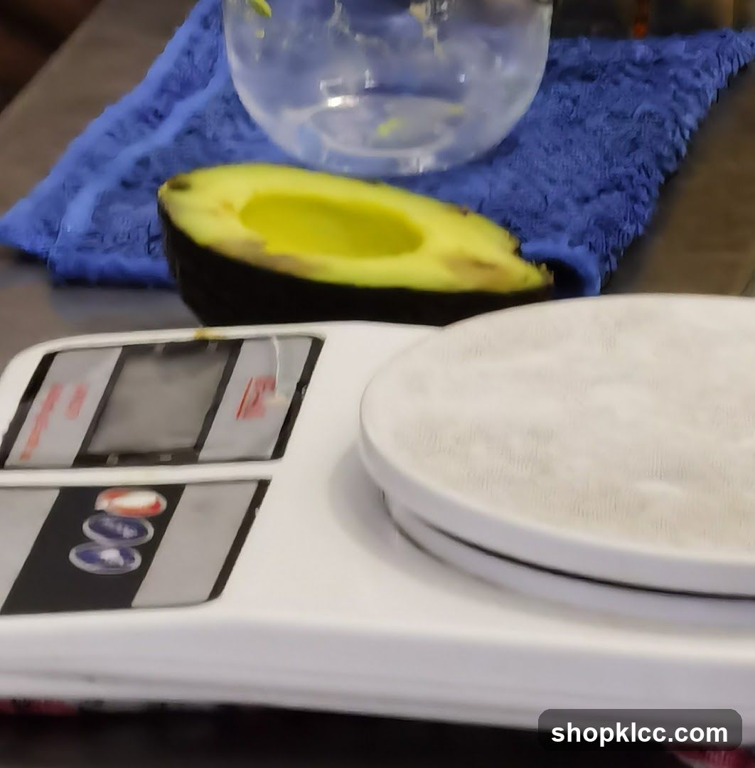 Avocado on a scale