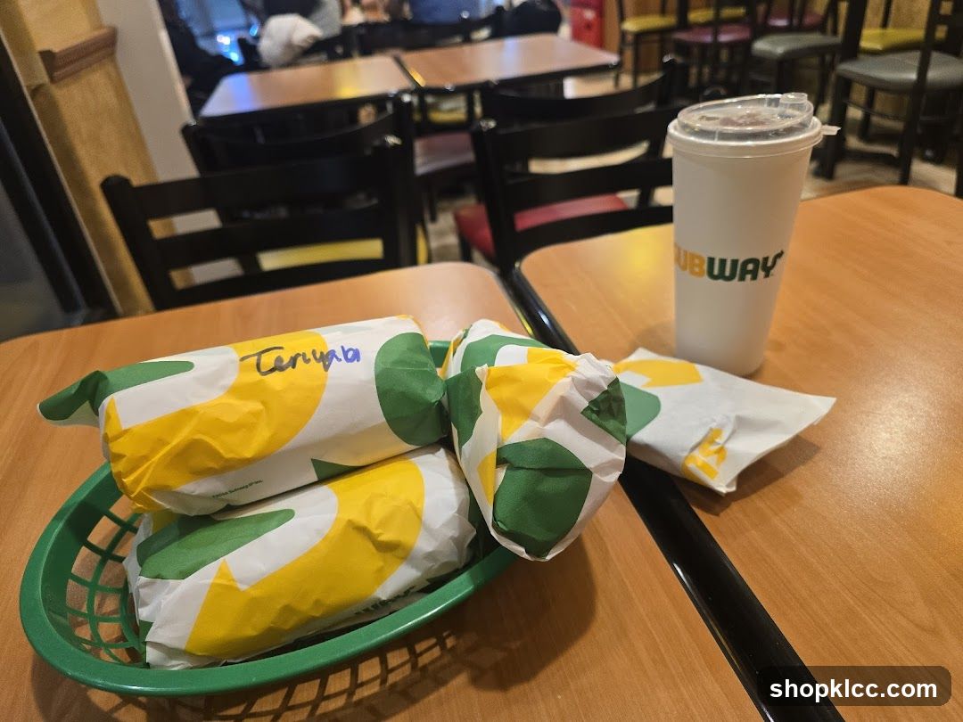Subway Sandwiches and Drink