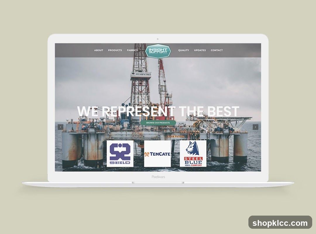Website Homepage with Oil Rig Image