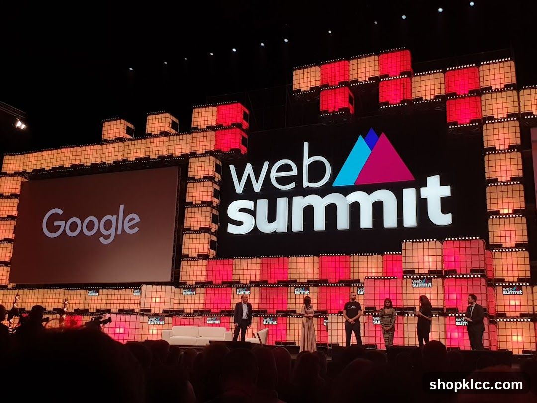 Web Summit Stage with Google Branding