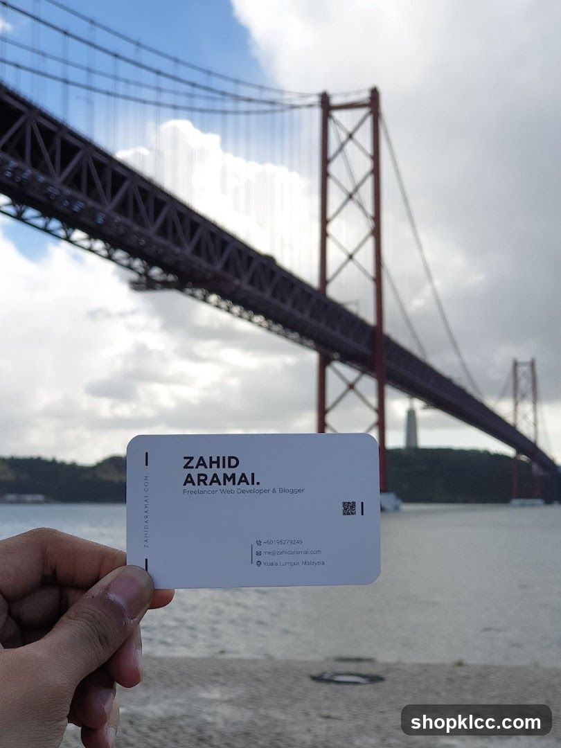 Business Card with Bridge Background