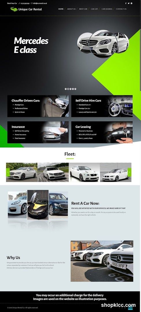 Unique Car Rental Website