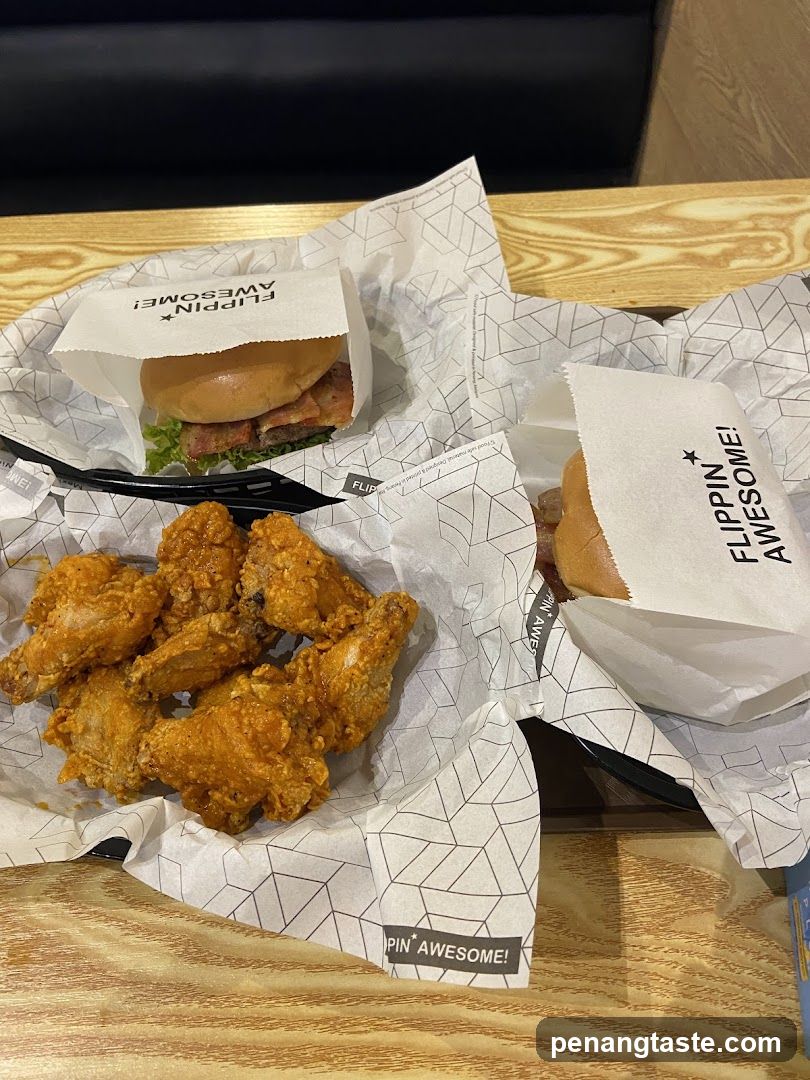 Burgers and chicken wings