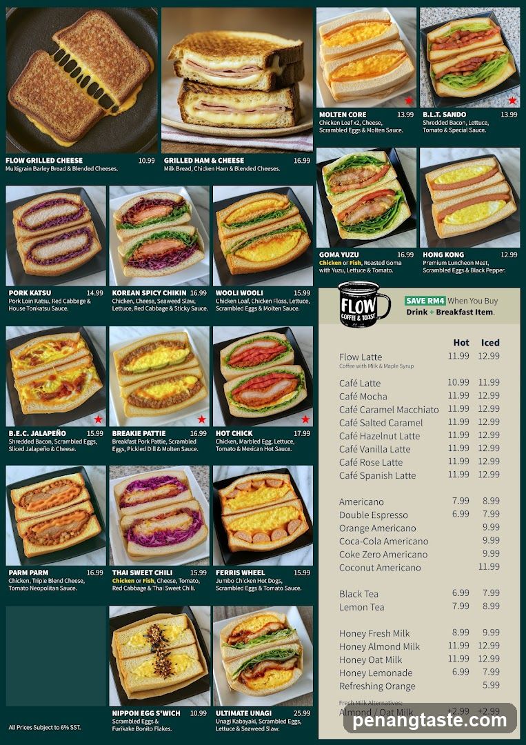 Flow Coffee & Toast Menu