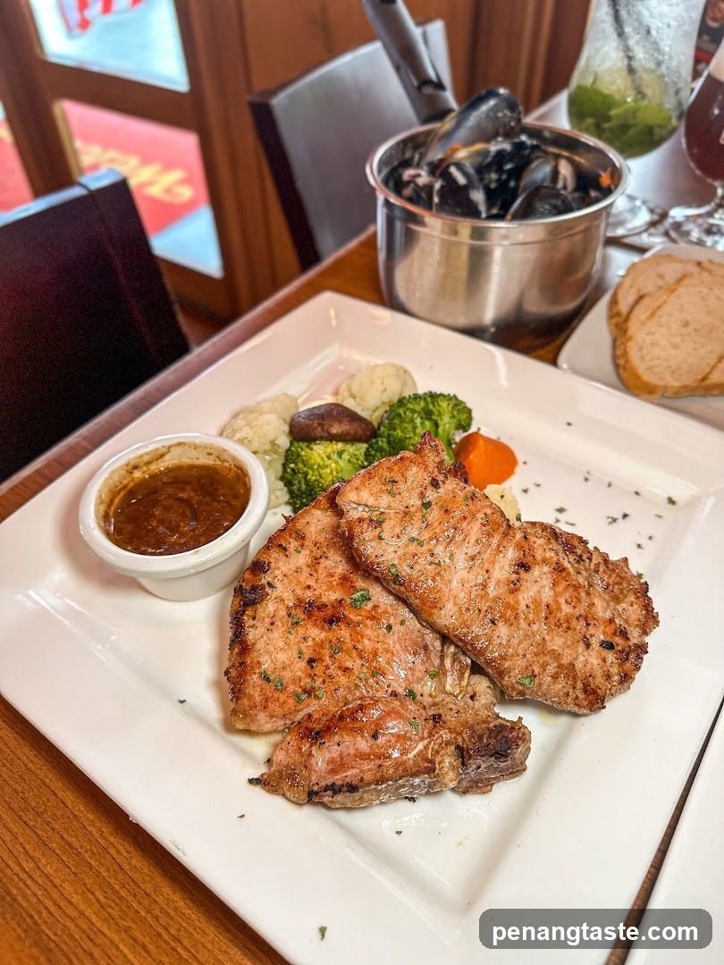 Pork Chops with Vegetables and Mussels