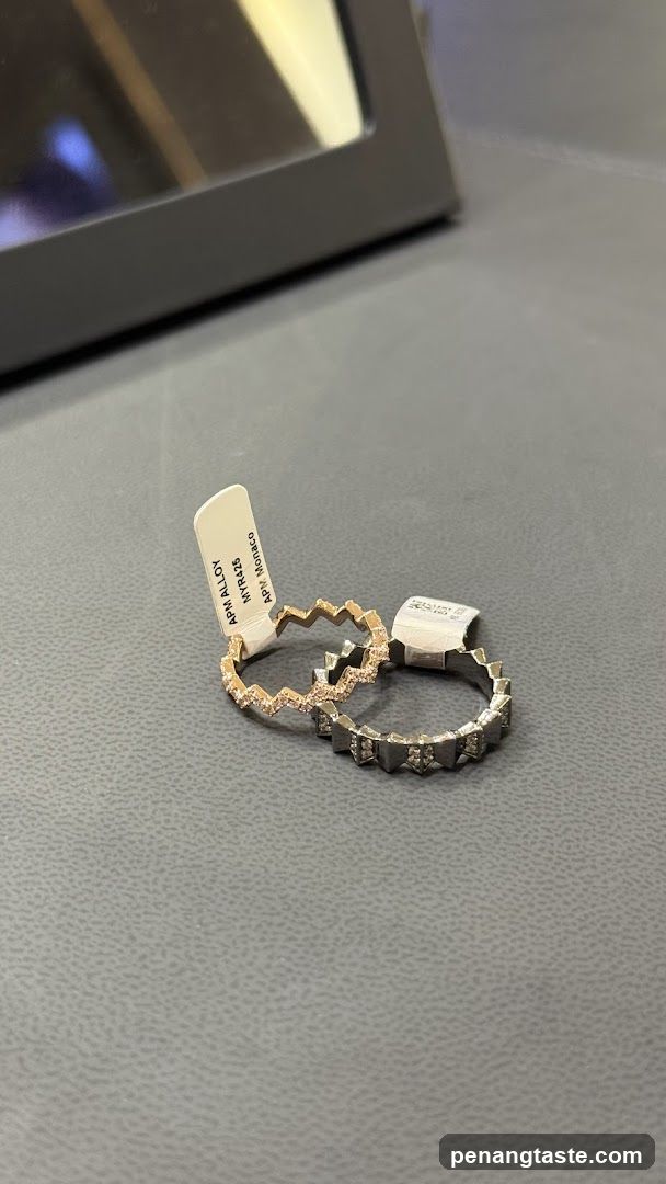 Two rings on display