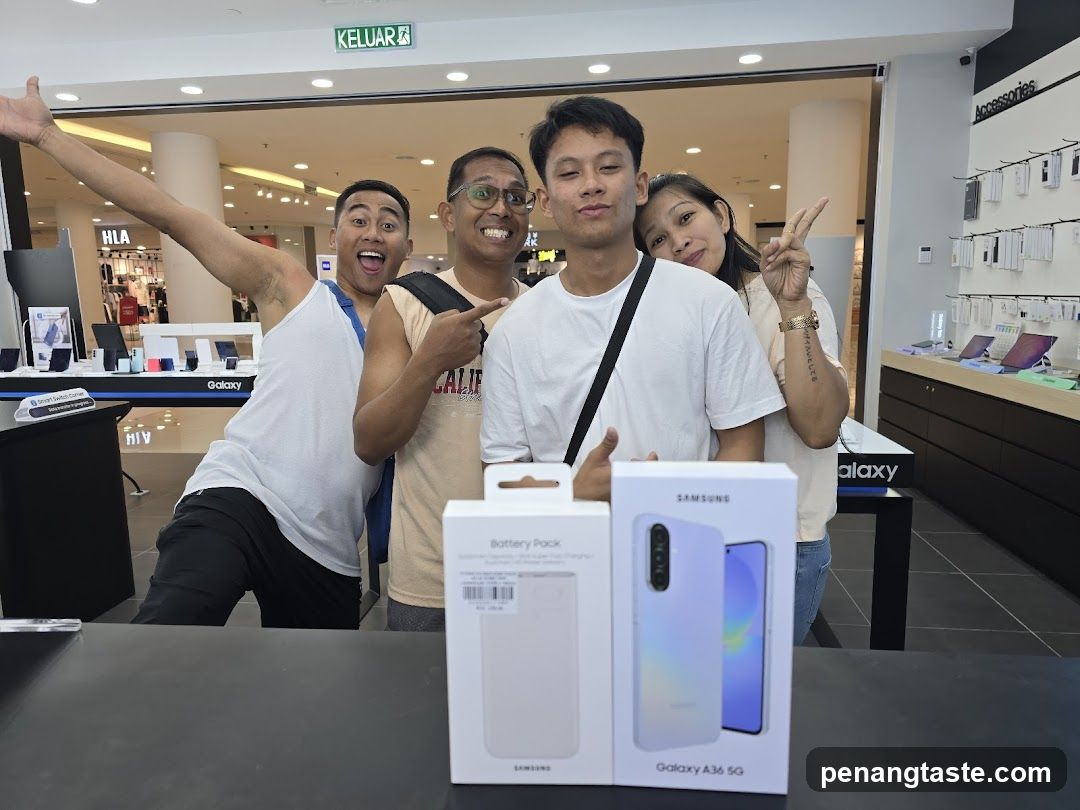 People Posing with Samsung Products