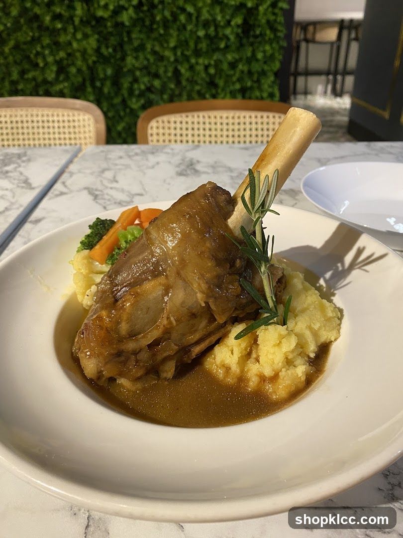 Lamb Shank with Mashed Potatoes and Vegetables