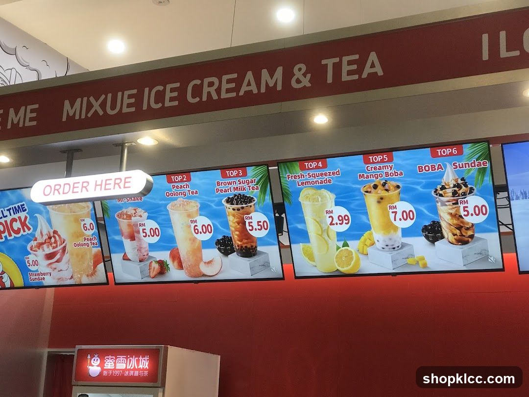 MIXUE ICE CREAM & TEA Menu