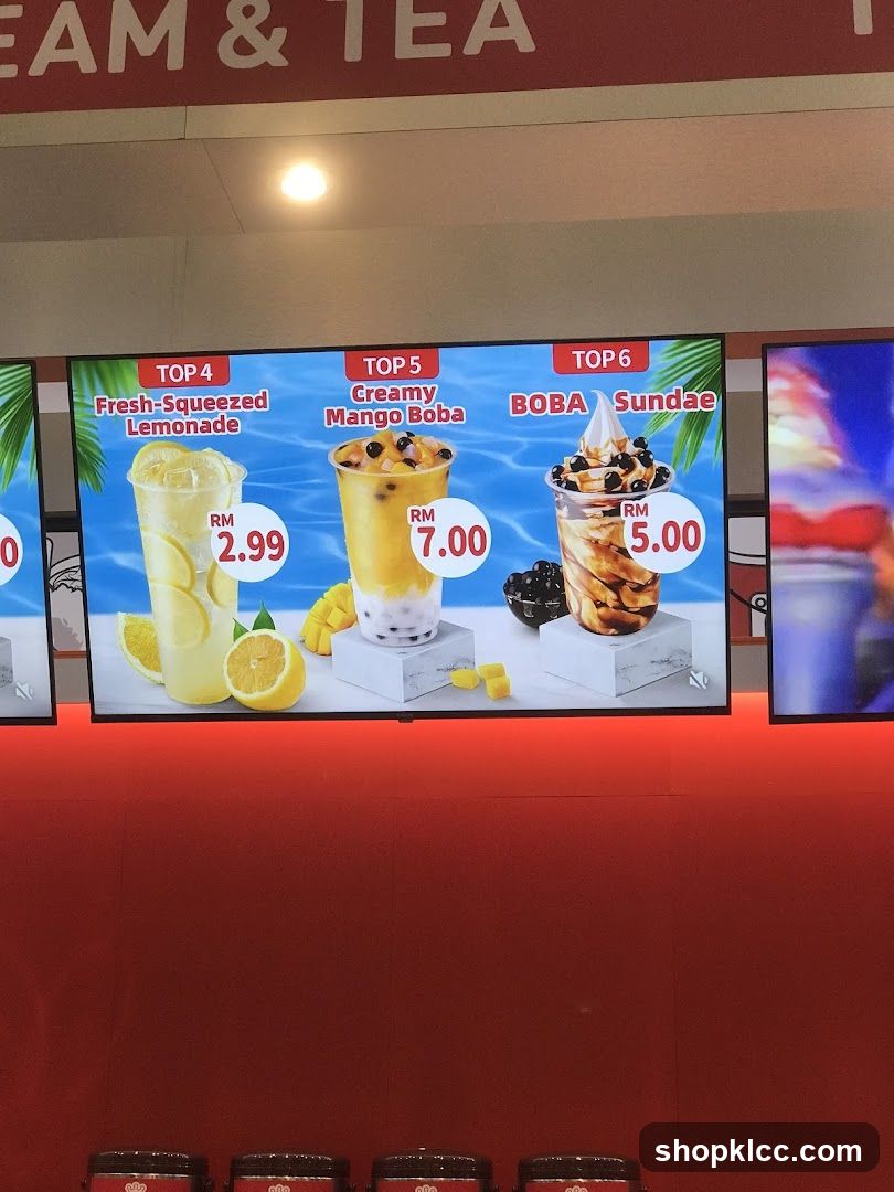 Ice Cream & Tea Menu