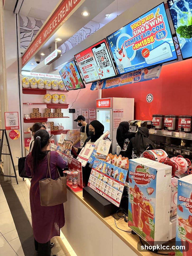 Mixue Ice Cream and Tea Shop Counter