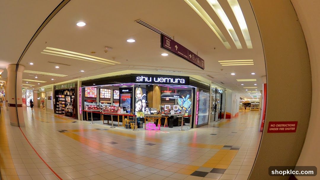 Shopping Mall Interior with Shu Uemura Storefront