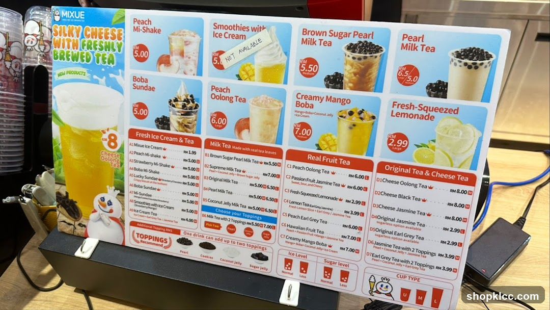 Mixue Menu