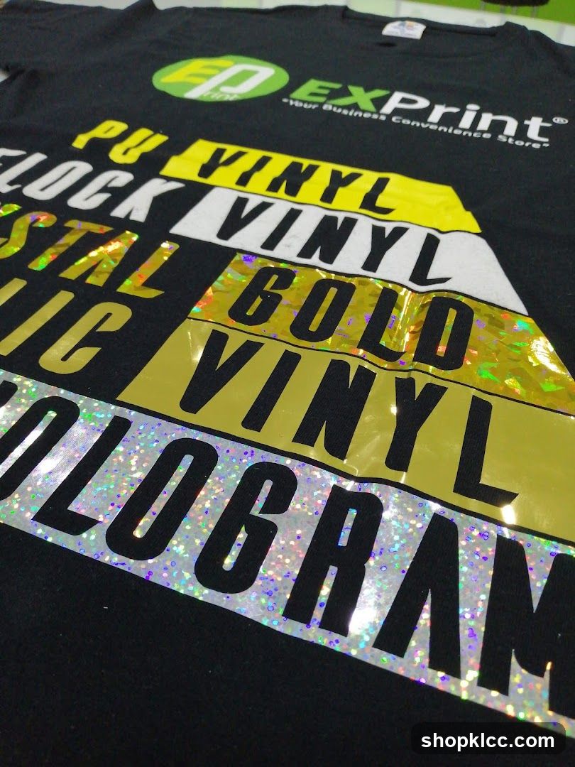 Vinyl Sticker Display on T-Shirt