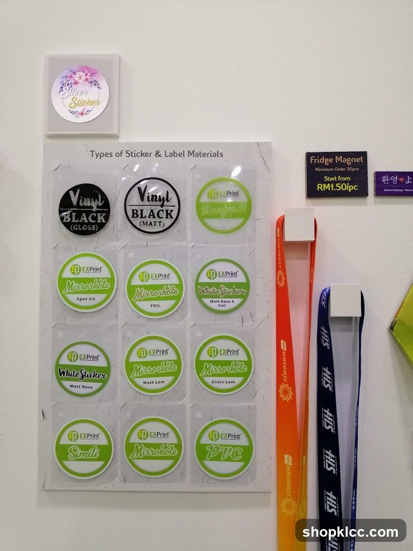 Sticker and Label Material Display