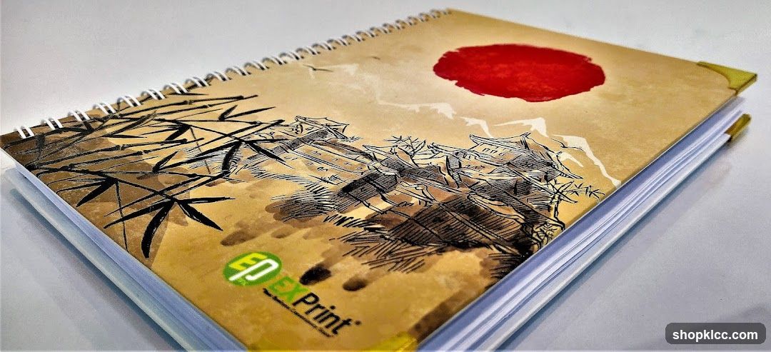Sketchbook with Japanese-style cover art