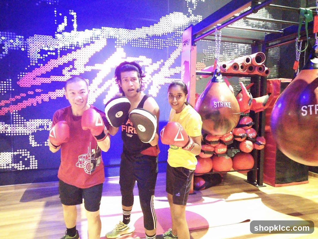 Boxing Gym Interior with Three People