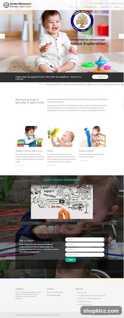Garden Montessori Website Screenshot