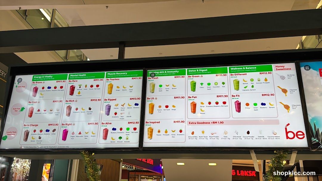 Juice Menu