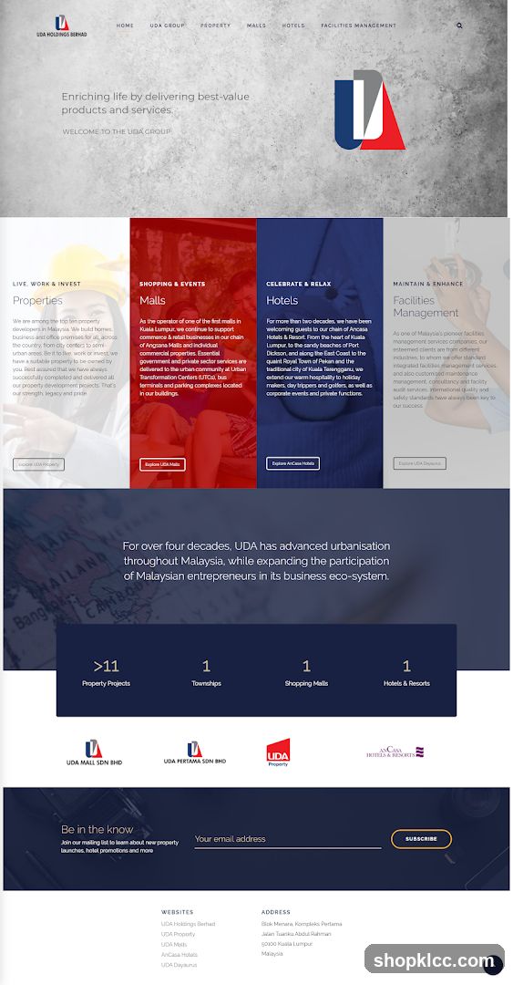 UDA Group Website Landing Page