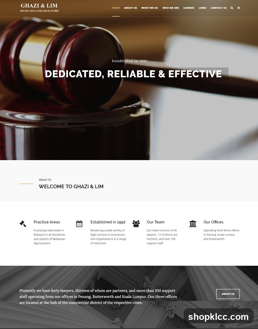 Ghazi & Lim Advocates and Solicitors Website