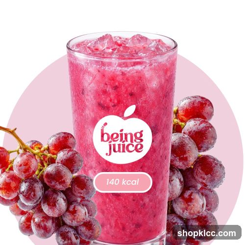 Red Grape Juice with Ice Cubes