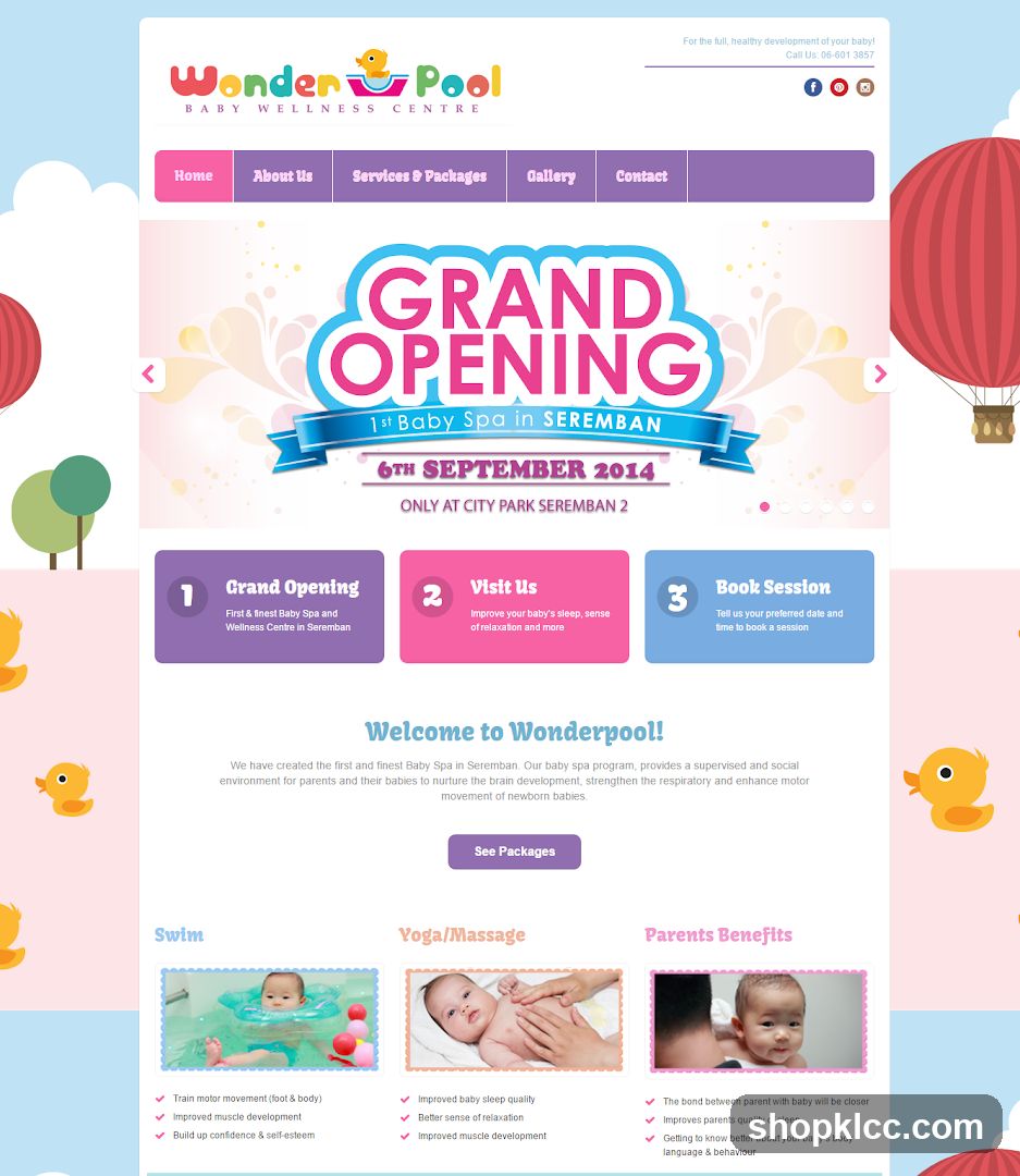 Wonderpool Baby Wellness Centre Website