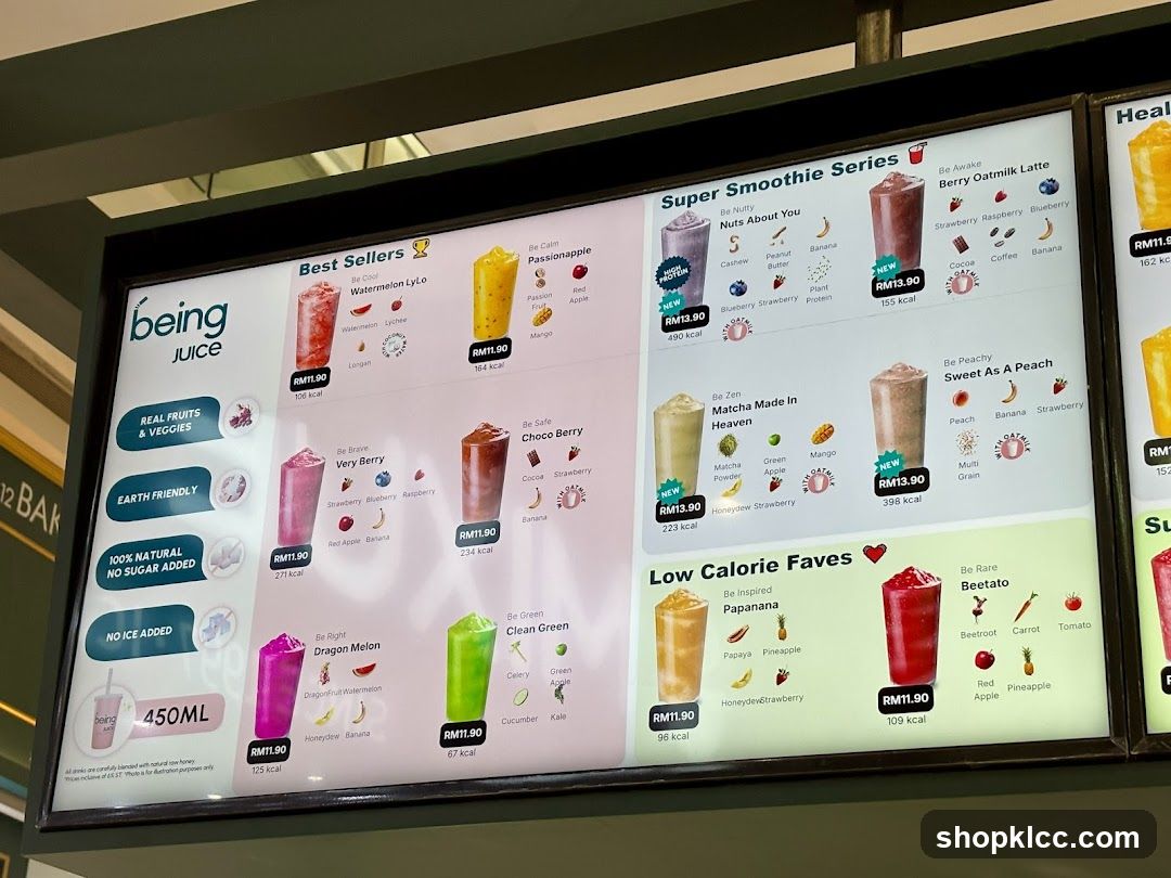 Being Juice Menu
