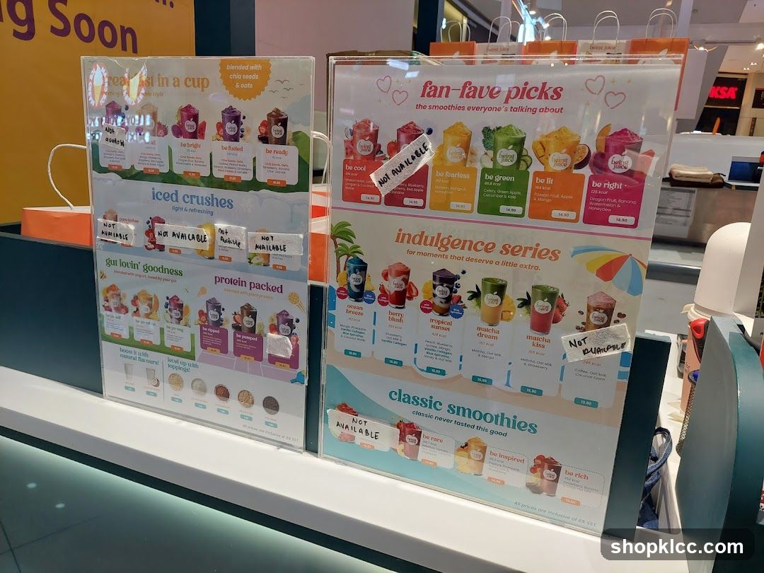 Smoothie Menu