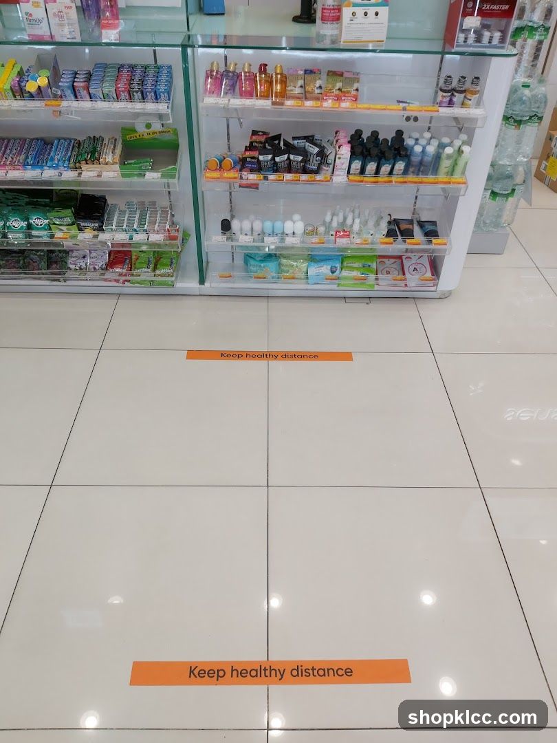 Store Shelves with Social Distancing Markers